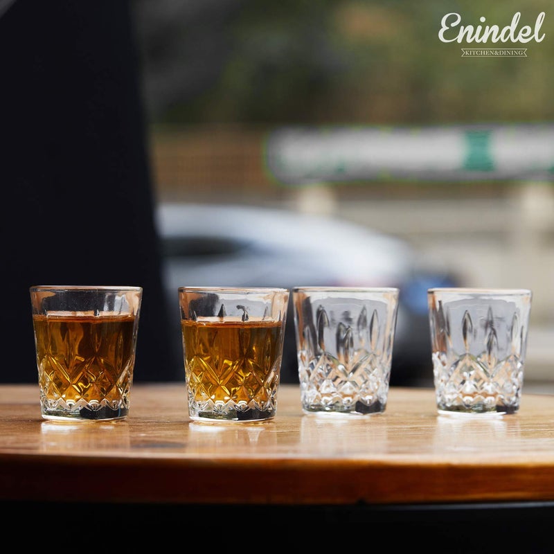 Enindel 3021.01 Carved Patterns Shot Glasses, 1.7 OZ, Set of 6, Clear, JY001 - Image 3